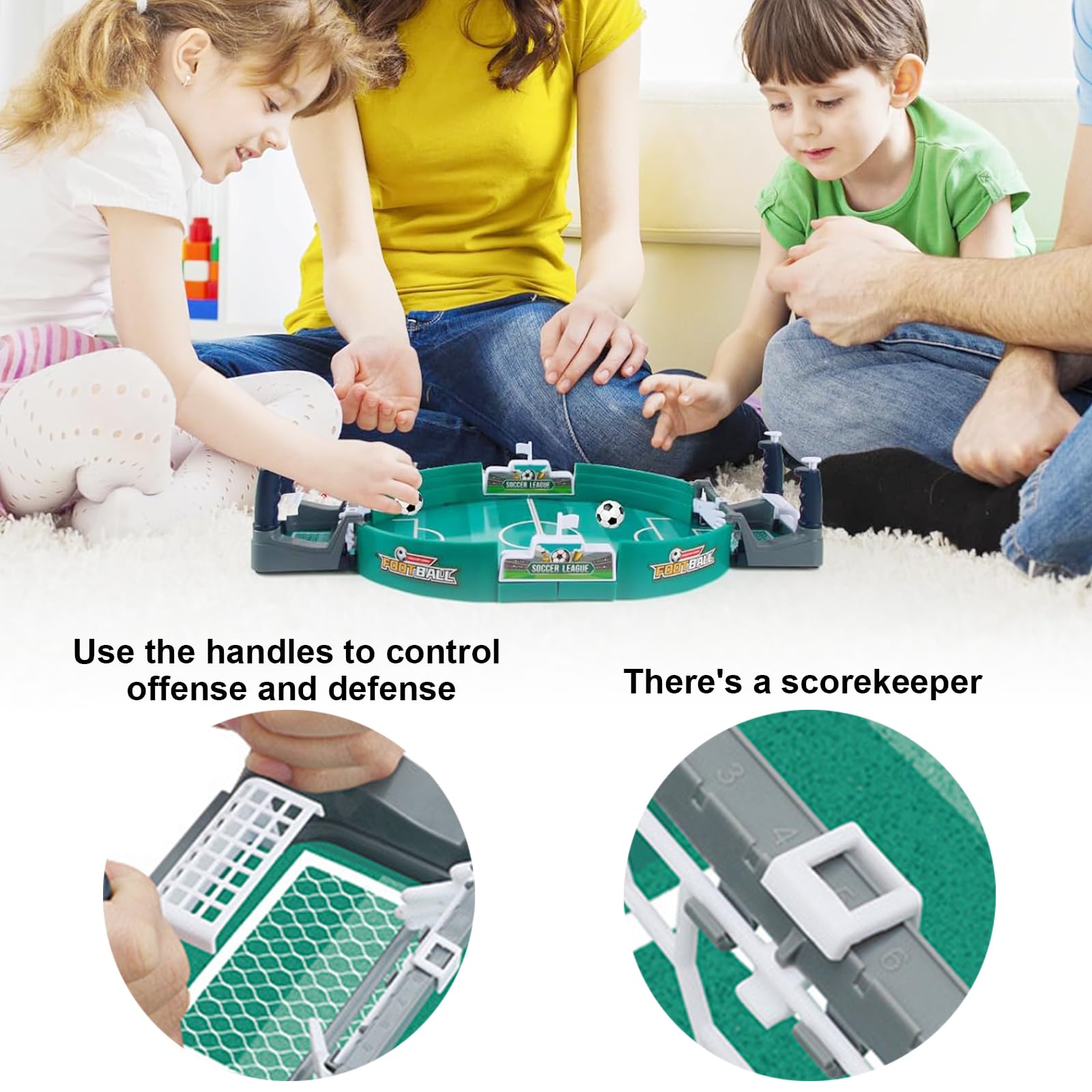 Mini Baby Foot Interactif Portable - Jeu De Table Football Pour 2 Joueurs, Idéal Famille, Fêtes Et Enfants