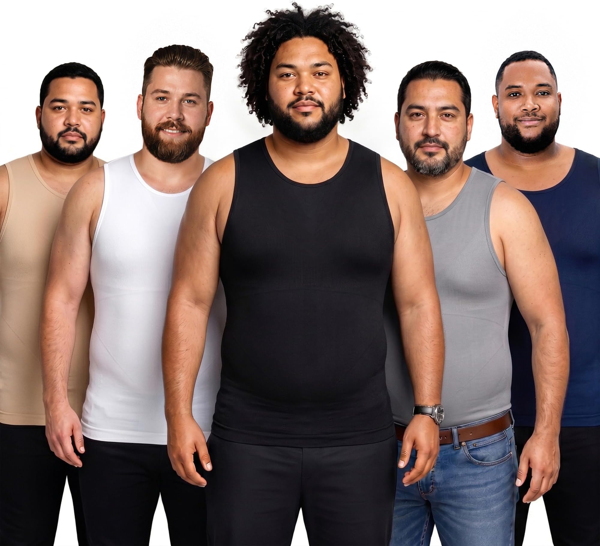 Gynecomastia Compression Shirts for Men - Sleeveless Slimming Undershirts Tummy Control and Body Shaper Tank Top