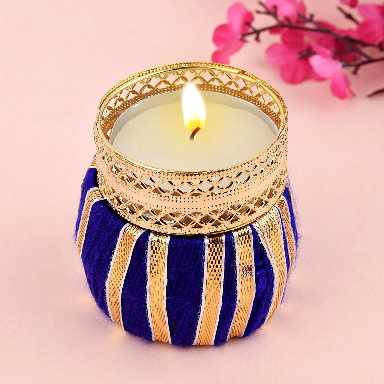 SATVIK Set of 6 Multicolor Matki Shape Diya Festive Diwali Pooja Pujan Candle Tea Light Holder Oil Lamp Home Mandir Office Decoration Table Diya