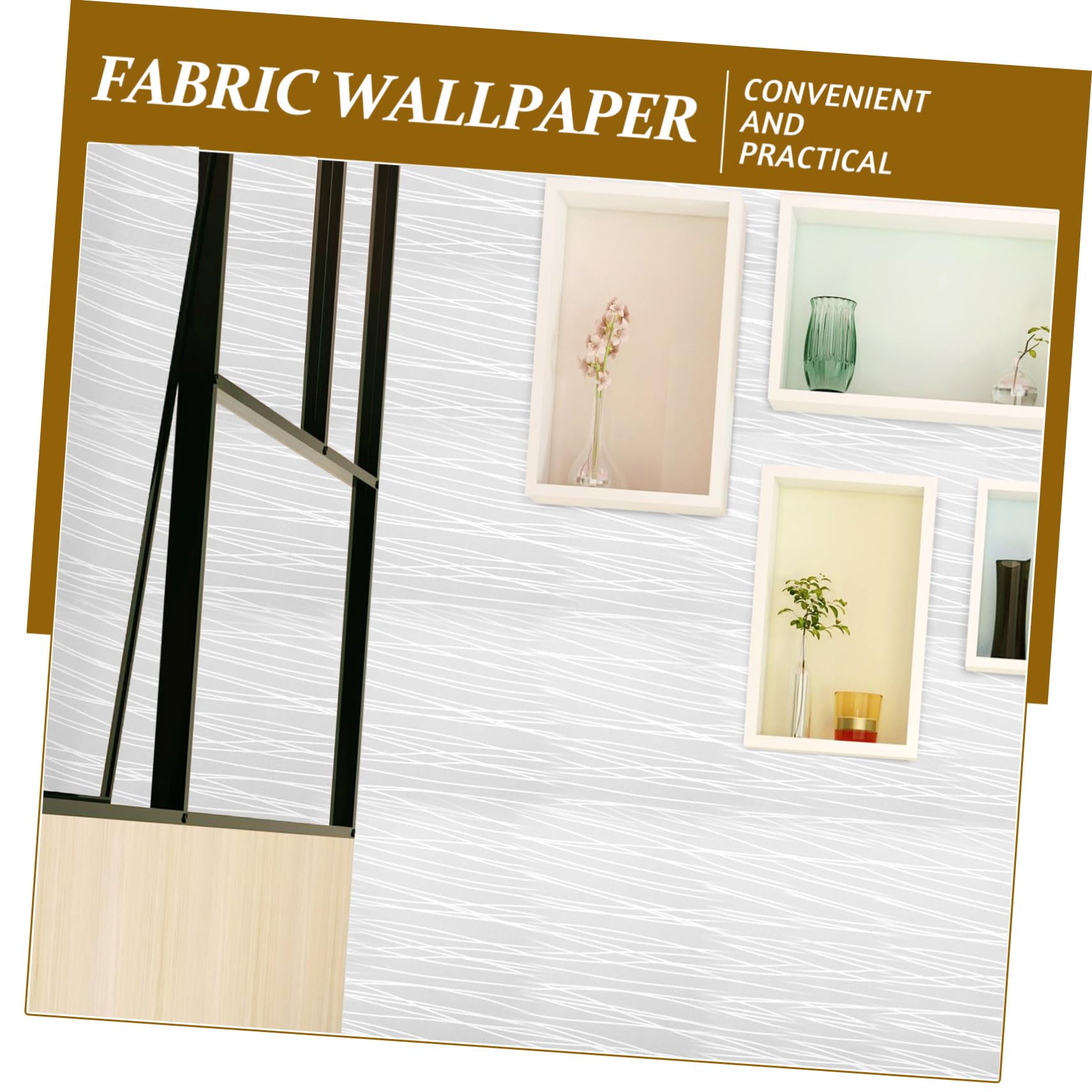 Housoutil Rollo de Papel Tapiz Texturizado No Tejido de Fácil Instalación para Decoración de Dormitorio Y Baño