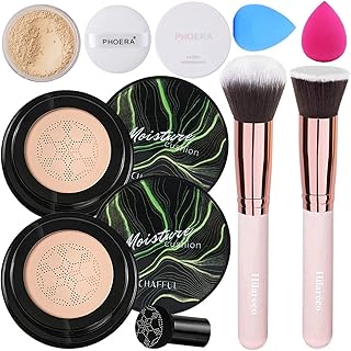2PCS Air Cushion CC Cream Natural Foundation, Phoera Powder, Phoera Makeup ,Bright Makeup Base Long Lasting with Makeup Sp...