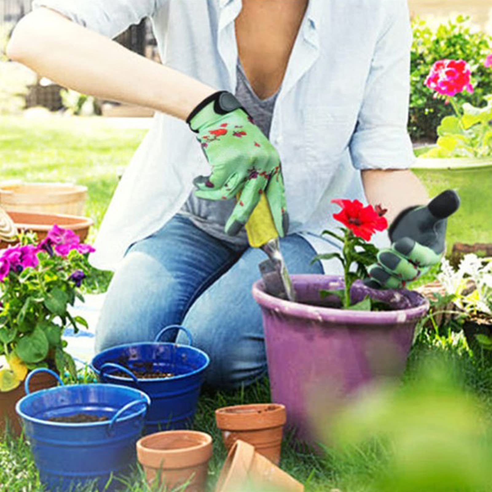 Schutzhandschuhe 1 Pair Gartenhandschuhe Arbeit Sicherheitshandschuhe Damen Leder Gartenhandschuhe für Gartenarbeit Dank angenehm Beschichtete Arbeitshandschuhe (Color : XL)