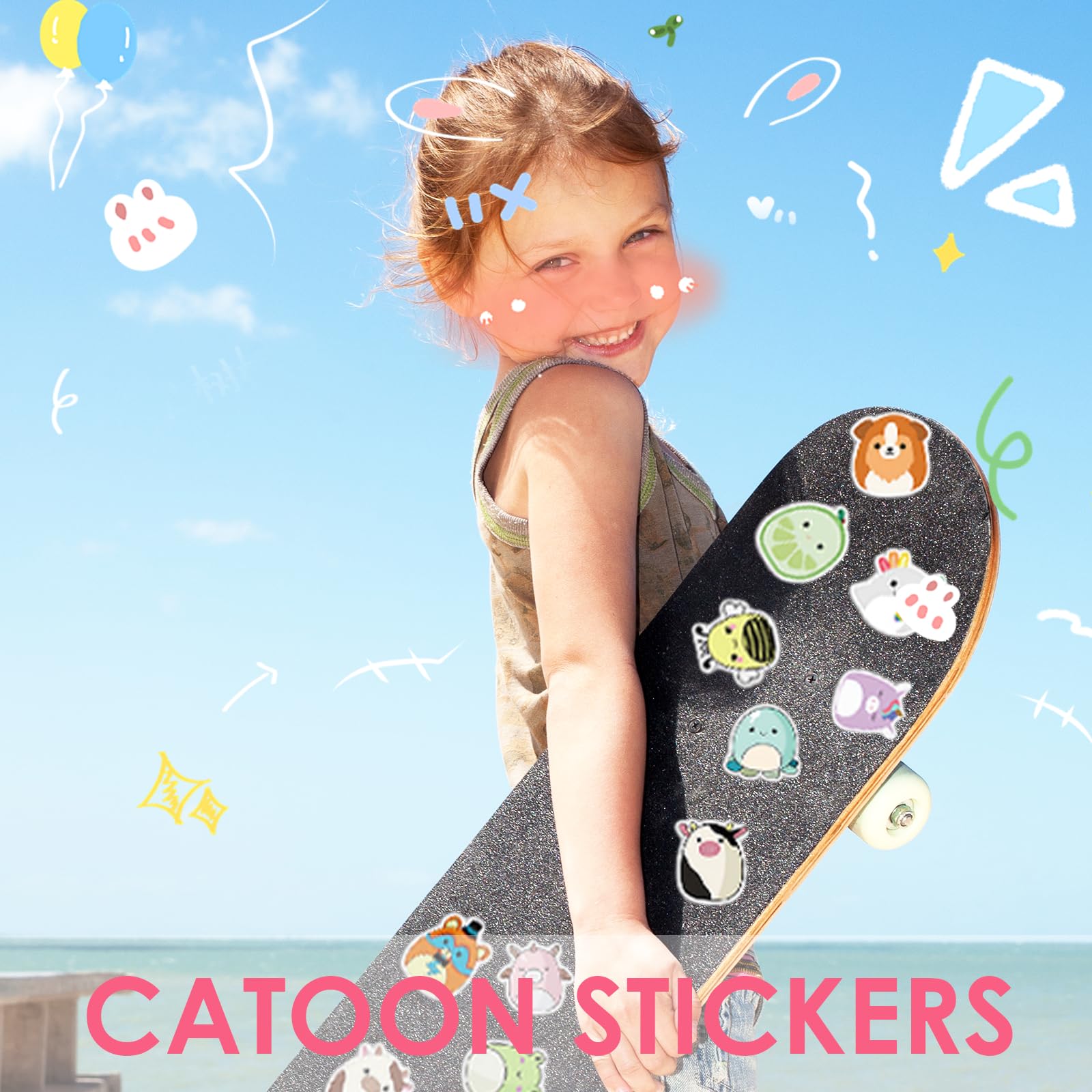 6 Fogli Adesivi Glitterati Animali Per Bambini – Olografici E Impermeabili, Perfetti Per Skateboard, Borracce, Frigoriferi E Lavoretti Creativi