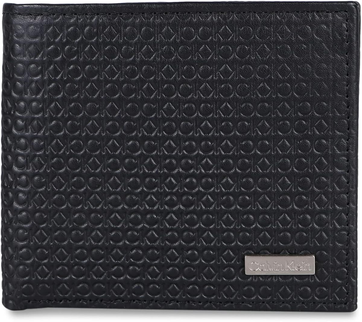 Calvin Klein 31CK130007 Men's Bifold Wallet, Billfold With Coin Pocket, Black