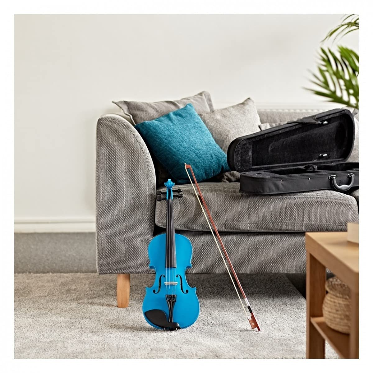Violino Studente 3/4 Gear4music con archetto a Pece e custodia Blue | Per principianti 9-12 anni, corpo in acero e abete, accordatori integrati per intonazione precisa, pronto da suonare