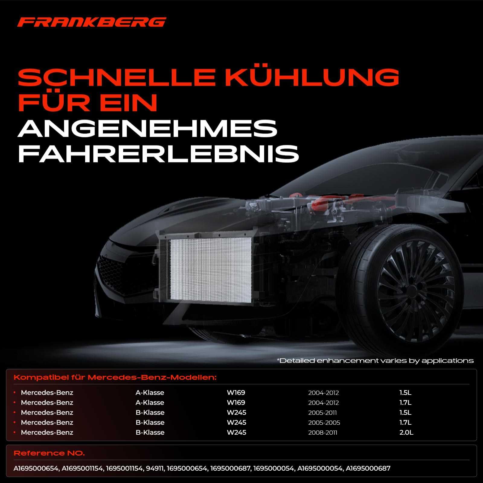 Frankberg Kondensator Klimaanlage 1695000687 | Kompatibel mit B-Klasse W245, A-Klasse W169