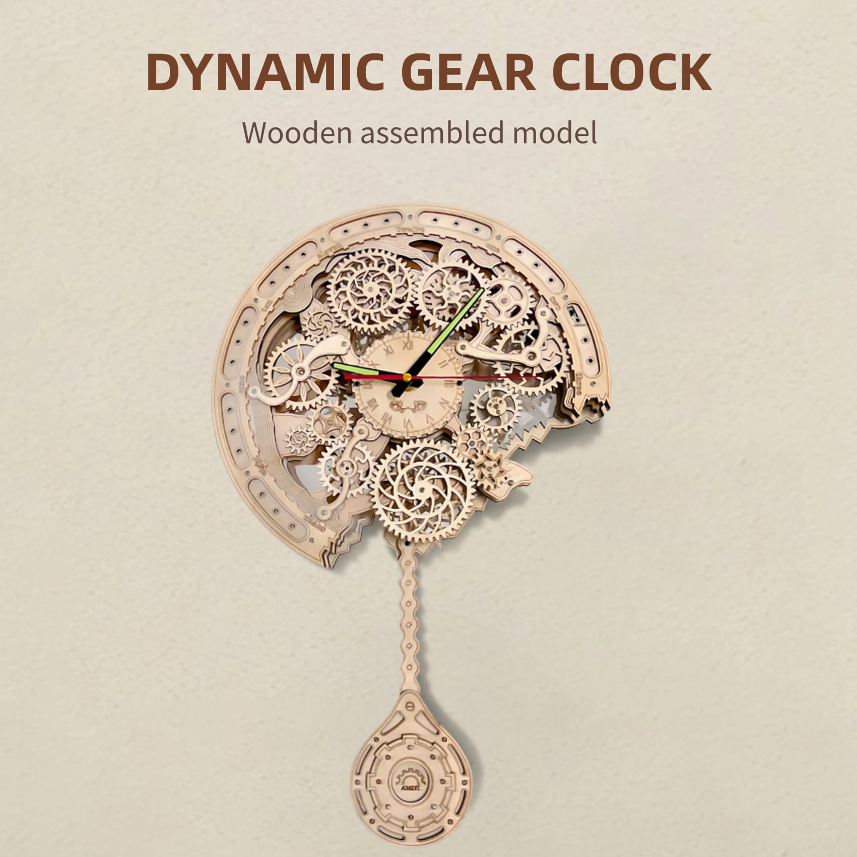 3D Holzpuzzle Erwachsene Uhr, Mechanischer Modellbausatz Wanduhr aus Holz Steampunk Deko DIY Bastelset, Holzbausatz für Erwachsene, Kreatives Geschenk & Modellbau Hobby (Uhr)