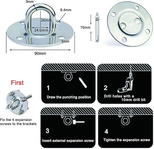 Miniatura 5 de Kit de entrenamiento de resistencia en casa para gimnasio en casa, juego de bandas de resistencia con asas, anclaje de puerta, montaje en pared,