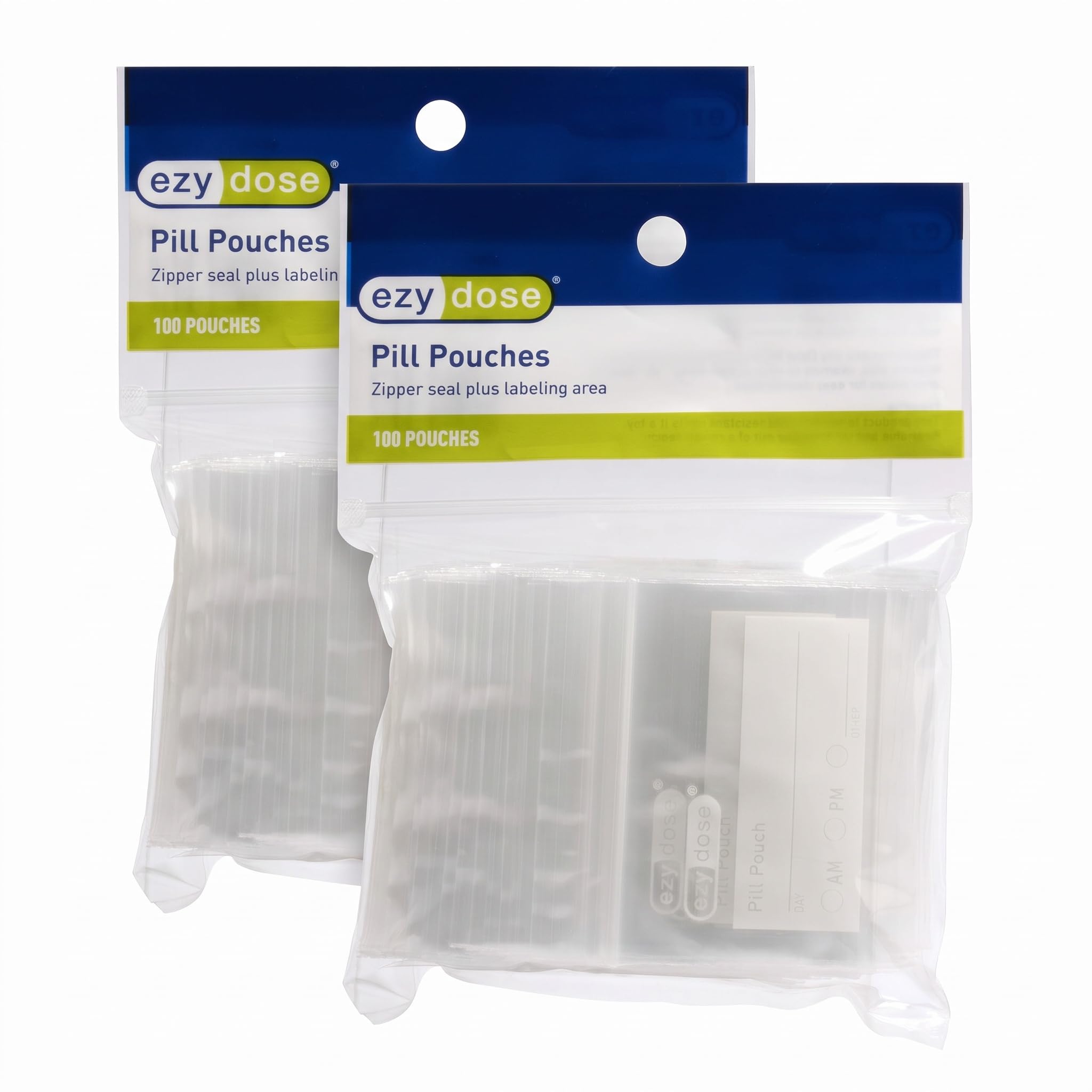 Disposable Pill Pouches - 50 Count, Write-On Labels -6 Disposable Pill Pouches - 50 Count, Write-On Labels -6