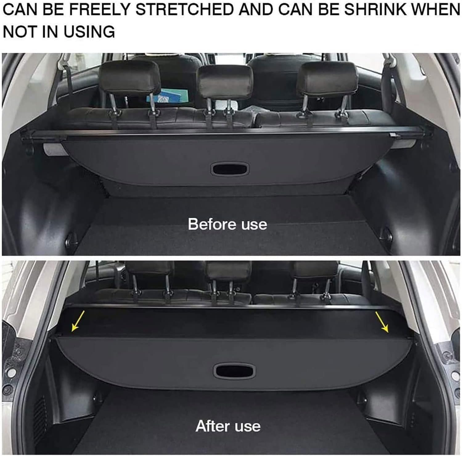 Coche Maletero Trasero Estante Cortina para FIT Jazz 2008-2013, Trasero Trunk Estante de Paquetes Privacidad Cargo Protectora Cubierta