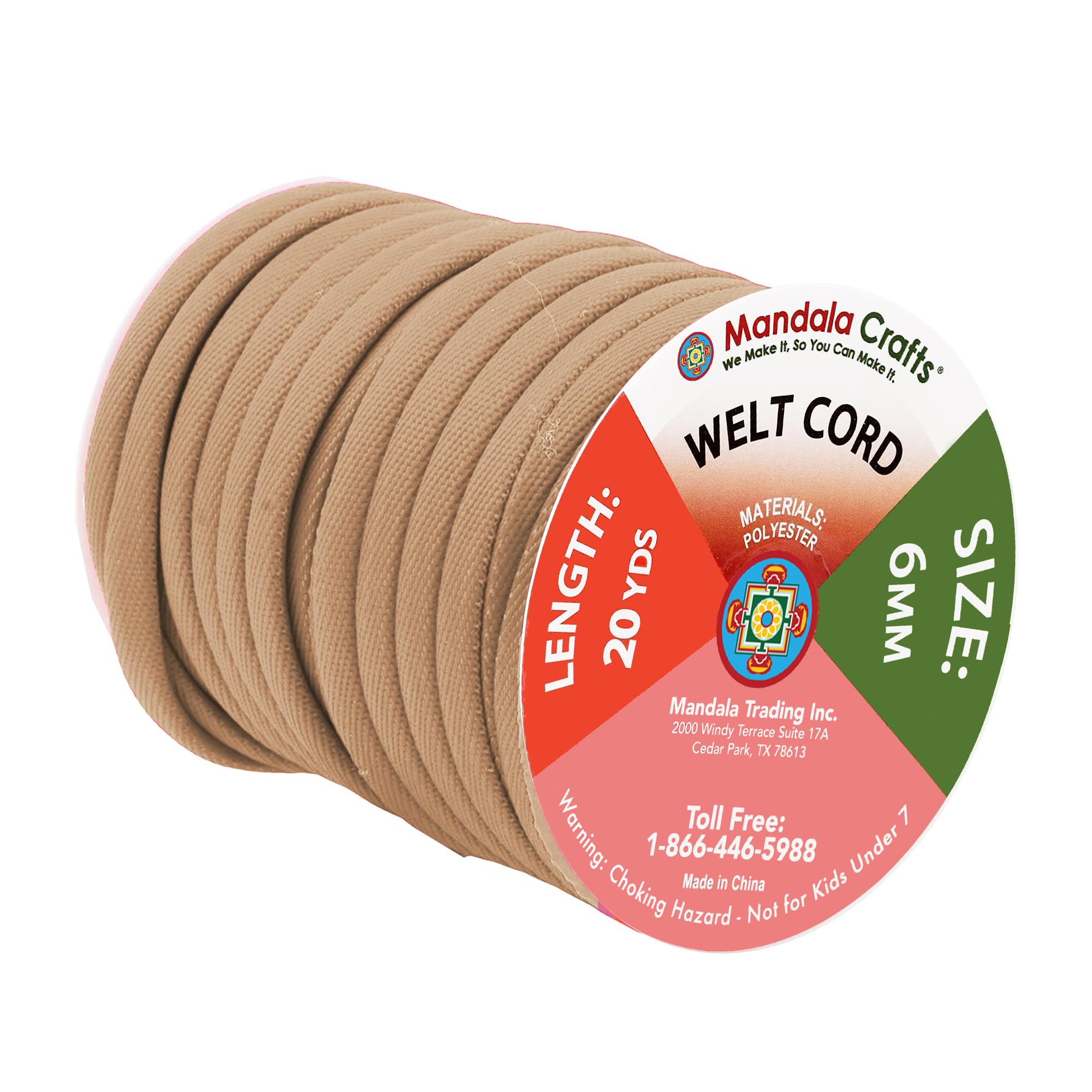 Amazon.com: Mandala Crafts Tan Polyester Cotton Welting Cord
