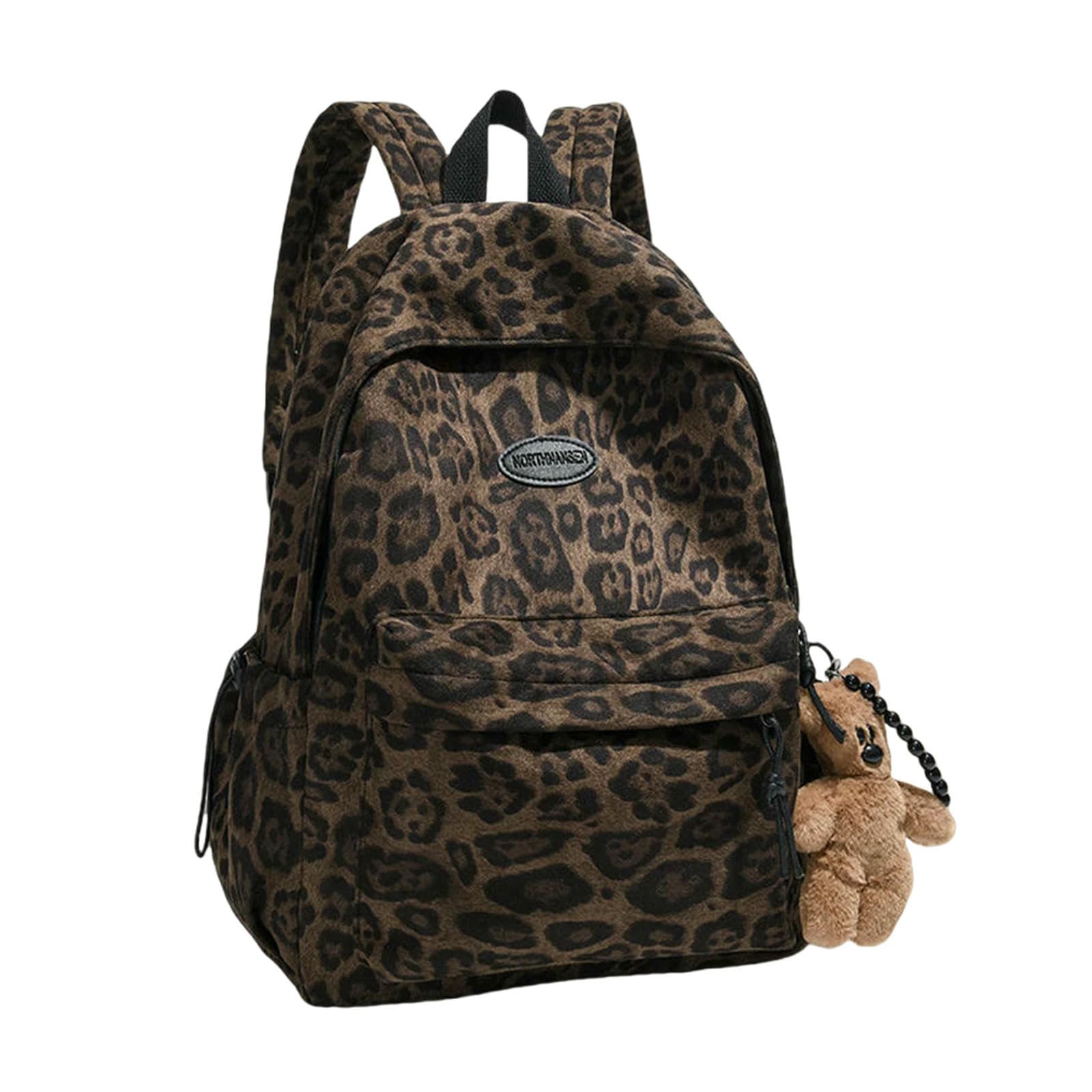 Gyios Women's Brown Backpack Leopard Print For And Teens, Casual School Bag, College Student Travel Rucksack