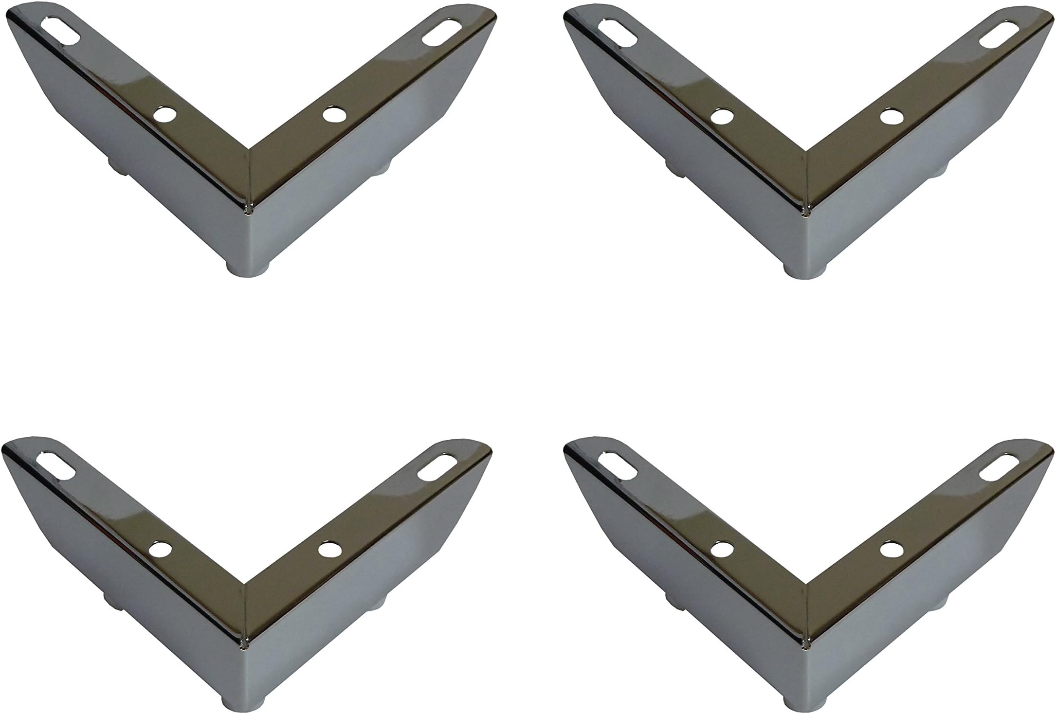 Inadam Products SET OF 4 x SIMPLE CHROME FURNITURE METAL LEGS FEET FOR SOFAS, CHAIRS, STOOLS, CABINETS, UNITS APPROX 33mm HEIGHT