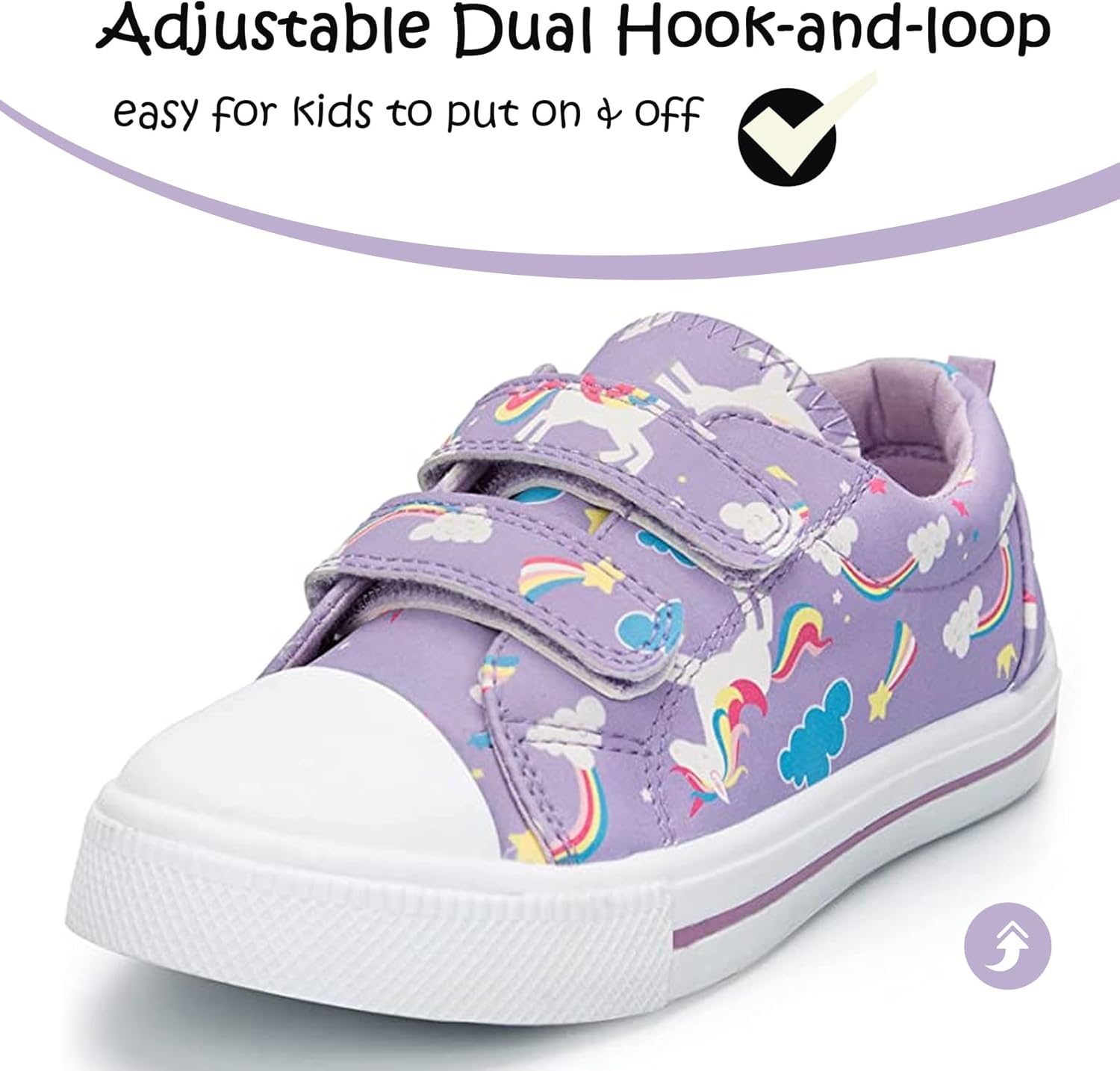 K KomForme Toddler Sneakers for Boys and Girls Dual Hook and Loops Sneakers Baby Canvas Shoes - Image 3