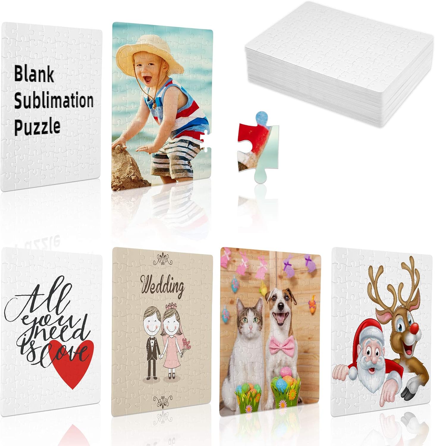 Skylety 30 Sets Sublimation Puzzle Blanks 40 Pieces DIY