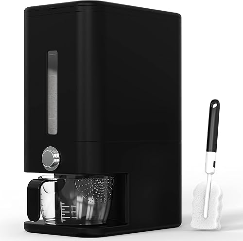 Miniatura 2 de Dispensador de arroz de 25 libras, recipiente hermético para granos y arroz con dispensación, taza medidora y esponja fácil de usar, contenedor de