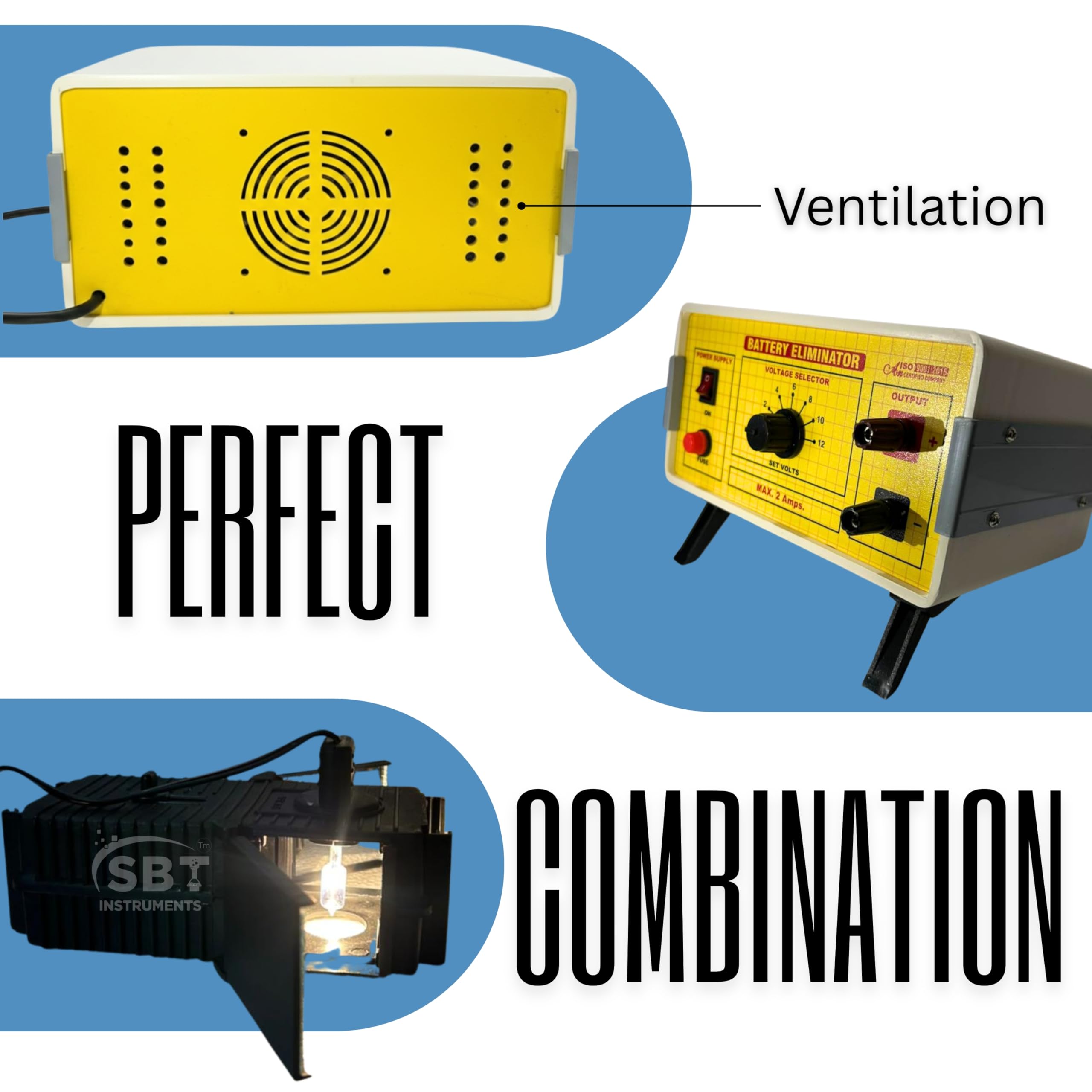 SBT Instruments Ray Optics Kit with Battery Eliminator | Reflection & Refraction Physics Experiment Set for Students, Schools & Colleges | Laboratory Equipment for Science Practicals 1