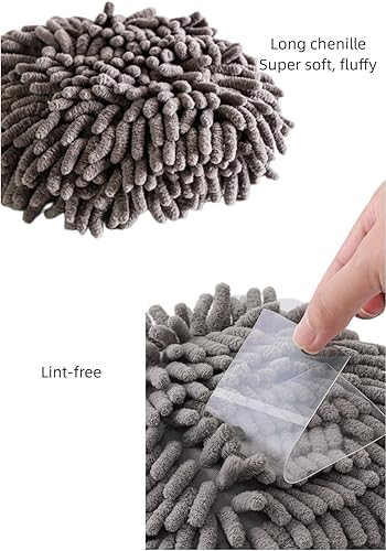 Miniatura 2 de Paquete de 3 toallas de mano de felpilla  Toallas colgantes de cocina con bucles, toalla de baño de secado rápido, diseño animal suave y absorbente