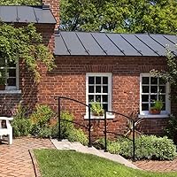 Vista 4 de Pasamanos para escalones al aire libre, barandilla ajustable para escaleras al aire libre para 1-3 escalones, pasamanos de hierro forjado con kit