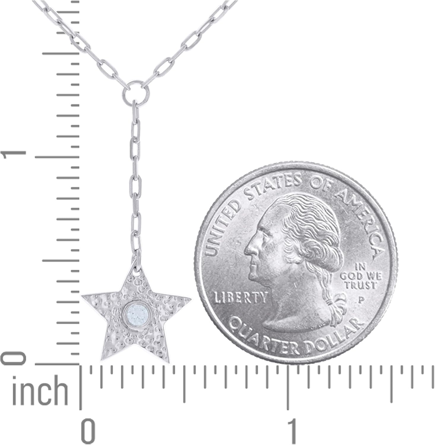 Jewels By Lux Sterling Silver Womens Cubic-Zirconia Star Charm Necklace - Image 2