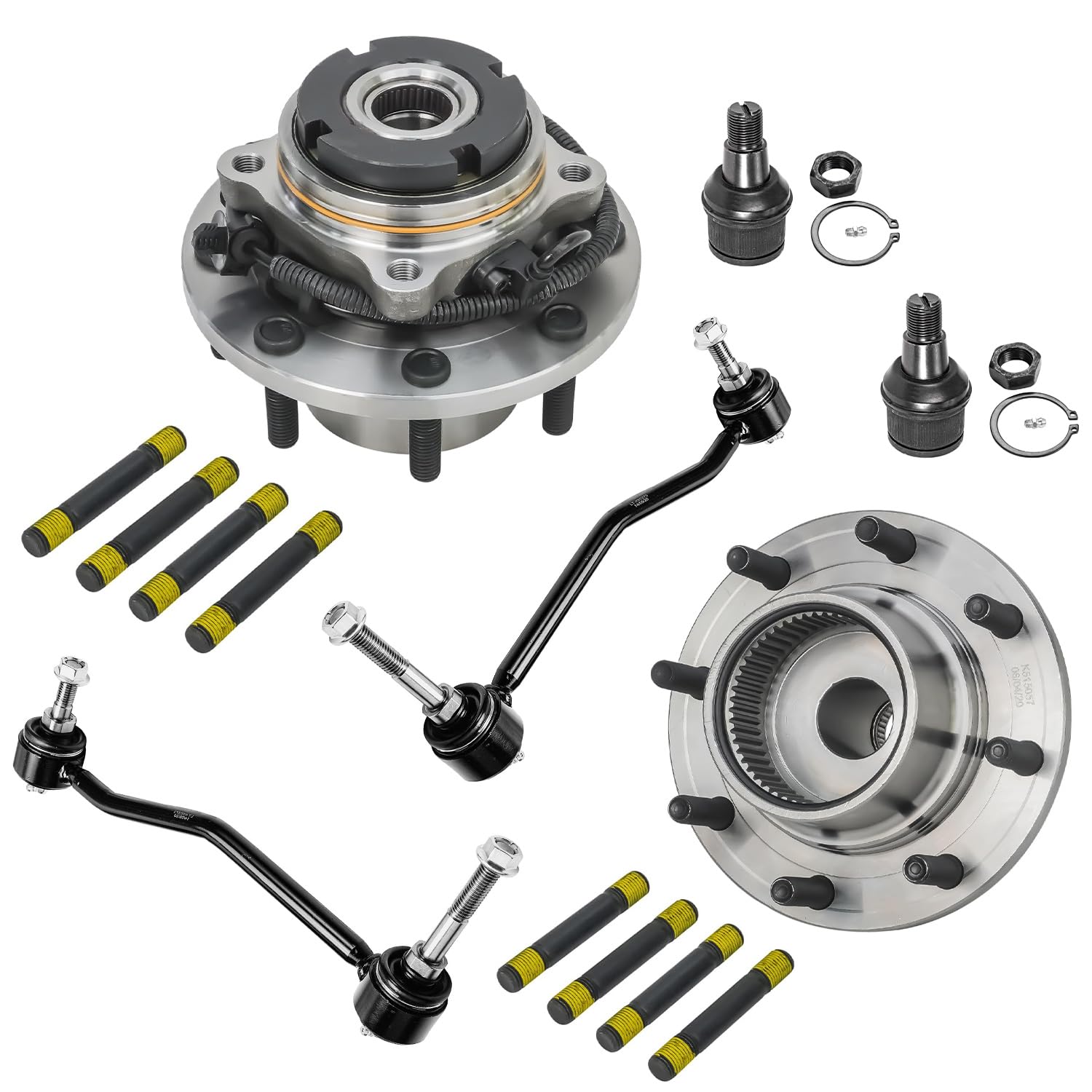Detroit Axle - 6pc Front Wheel Hubs Kit for 2000-2004 Ford F-250 Super Duty