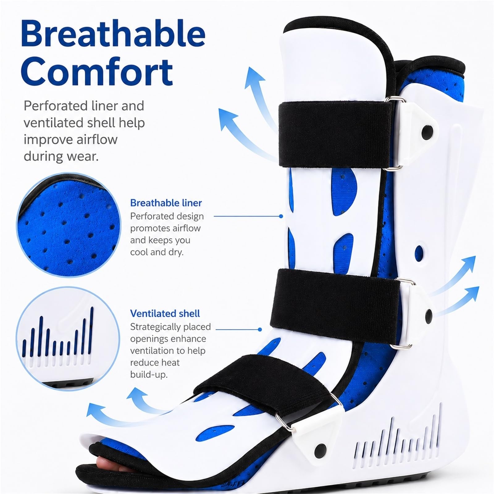 Férula Nocturna para Fascitis Plantar y Tendinitis de Aquiles Soporte Ajustable para Pie y Tobillo Bota de Inmovilización para Alivio del Dolor y Estiramiento(Izquierda,M)