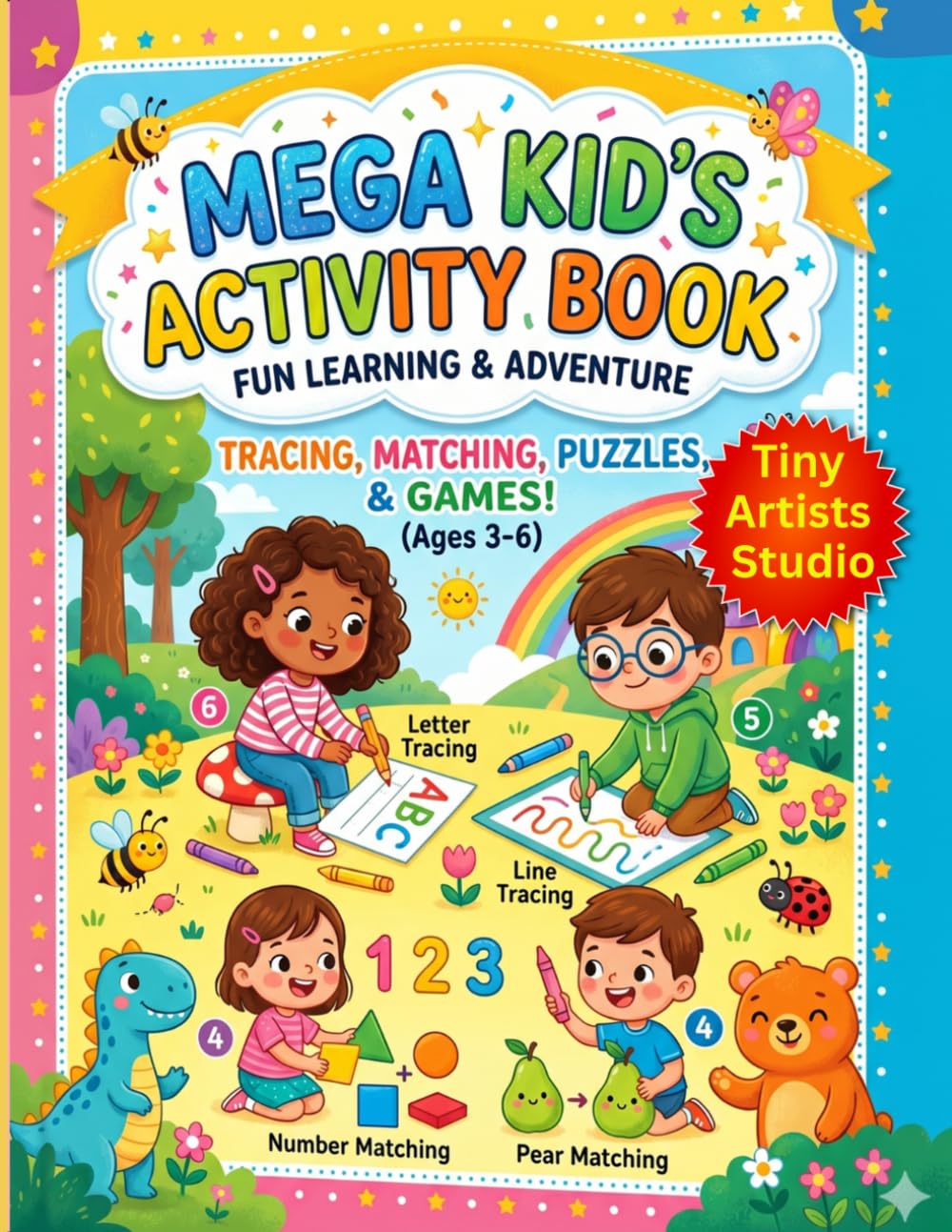Mega Kid's Activity Book: Letter Tracing, Number Tracing, Matching Games, Counting Activities, Shapes, Mazes, and Early Learning Fun