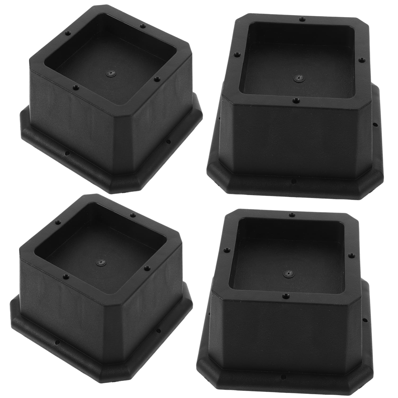 Elevadores de Muebles Negros 4 Piezas de Goma para Patas | Cabinet y Patas de Mueble, Elevación Estable, Protege el Suelo y Ayuda a Ganar Espacio Conjunto
