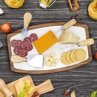 Vista 3 de Juego de cuchillos de queso con caja de regalo para tablero de charcutería, cuchillo de acero inoxidable con mango de madera, cortador de queso