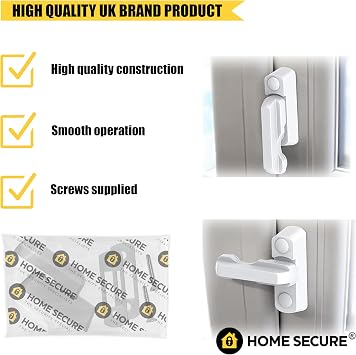 x2 Sash Jammers for uPVC Windows & Doors – Extra Security Window & Door Locks, Anti-Intruder Jammer Locks, White – Home Secure