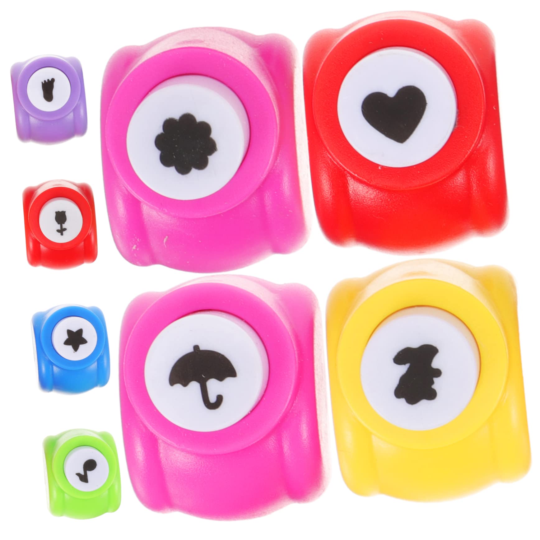 HOMSFOU 2 Set Punzoni Decorativi Per Carta Fustellatrice Manuale Per Scrapbooking E Creazioni Fai Da Te Include Forme Cuore Ombrello Stella Nota Musicale Piedino E Coniglio Per 8 Pezzi*2