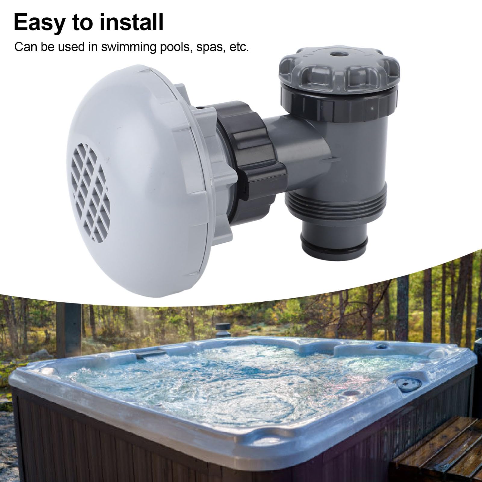 Filtro Aspirazione e Mandata Piscina P6H1317, Valvola Stantuffo con Filtro Rimovibile in ABS per e Hnemix, Ricambio per Piscina Fuori Terra