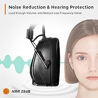 Vista 3 de Cascos protectores de oídos PROTEAR con radio AM/FM, auriculares con reducción de ruido de 25dB, orejeras de seguridad con pantalla digital