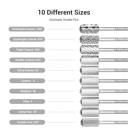 Miniatura 3 de MelodySusie Brocas de seguridad para uñas, brocas de carburo de barril grande con parte superior redonda lisa de 332 pulgadas, adecuadas para