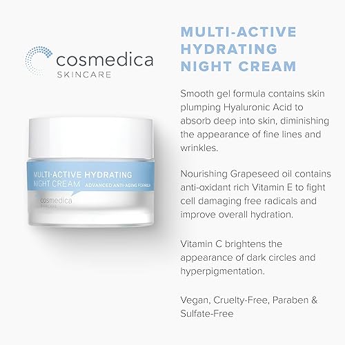 Miniatura 5 de Cosmedica Skincare Crema hidratante de noche multiactiva, hidratante revitalizante durante la noche y crema antienvejecimiento para cara y cuello