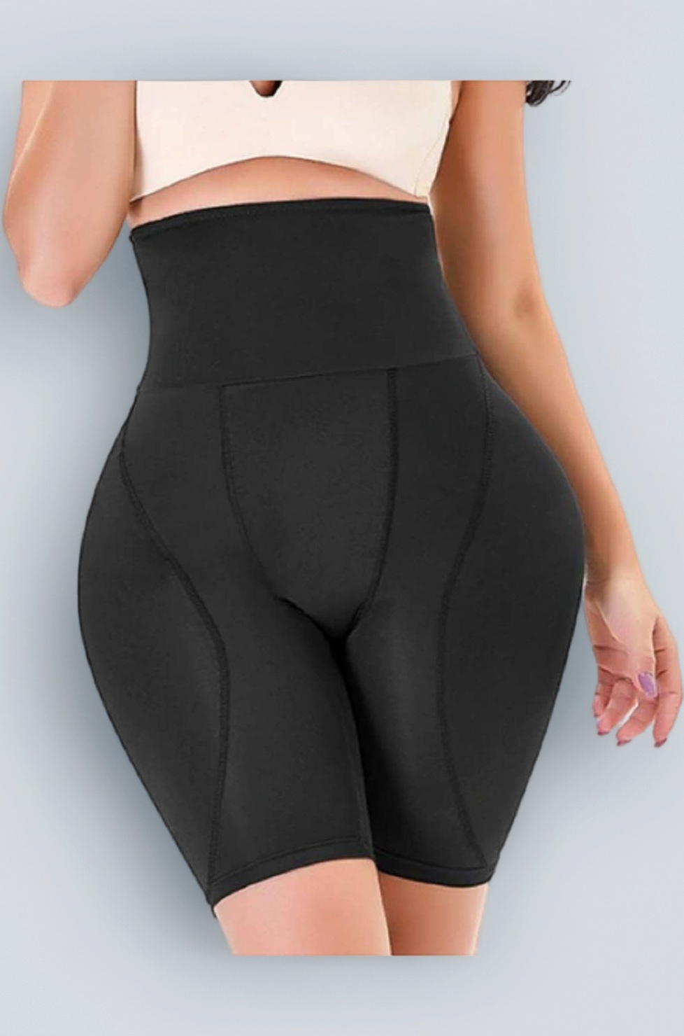 Sexy Imported Shapewear Lingerie Under Wears Hip Butt Lifter Thigh Big Pads Shape wear Buttock Hip Enhancer Sponge Padded Fake Ass with Tummy Tucker for Girls Women. (Black, L)