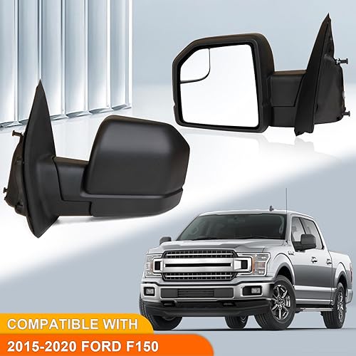 Miniatura 2 de MITZONE F150 Espejo lateral de transmisión compatible con Ford F-150 2015-2020 con potencia de vidrio de punto ciego, 3 pines sin luz direccional,