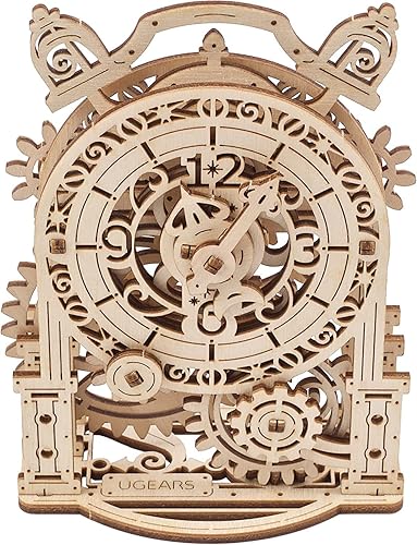 Miniatura 2 de UGEARS Reloj despertador vintage 3D  Kit de modelo de madera para adultos  Kit de fabricación de reloj de escritorio modelo mecánico  Rompecabezas