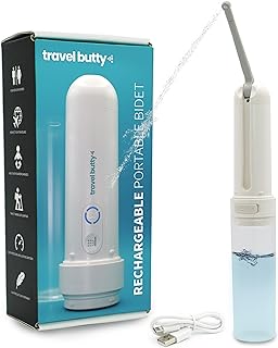 Portable Bidet for Travel - 3 Pressure Settings, USB Rechargeable, Adjustable Nozzle, Lightweight & Compact Design for Per...