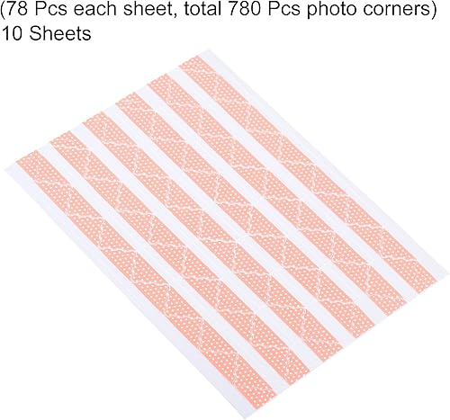 Miniatura 3 de PATIKIL Esquinas autoadhesivas para fotos, 10 hojas780 unidades, calcomanías de montaje de fotos para diario, álbum, álbumes de recortes, libros de
