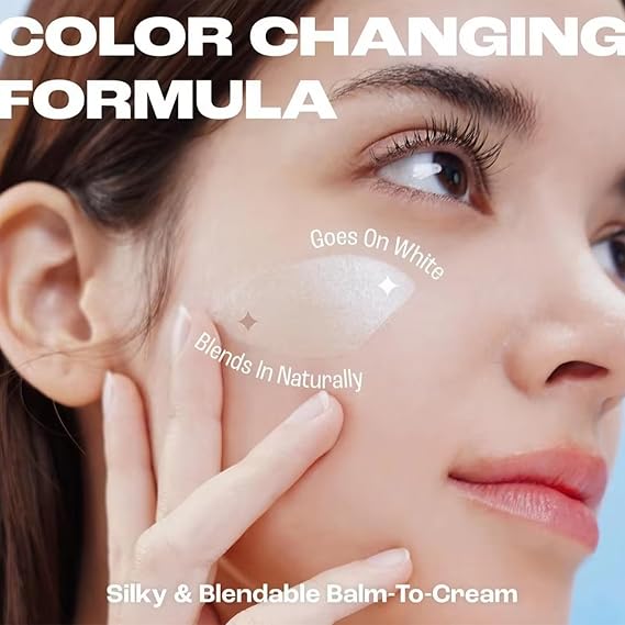 Chartming Color Changing Foundation Stick with Brush Head, Cover Cream V White Korean Foundation Stick With Volufiline, Full Coverage Concealer for All Skin Types, Make Up Gift (Ivory White)