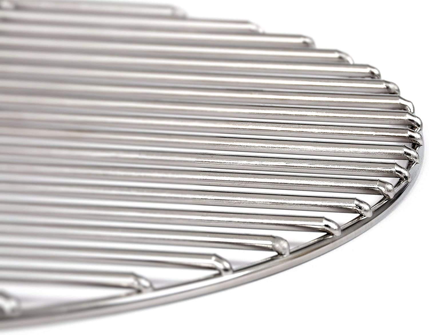 Massiver Grillrost Ø 57 cm aus Edelstahl rostfrei und elektropoliert 6 mm für Grill rund, Kugelgrill, Feuerschalen Grillschalen Rundgrill