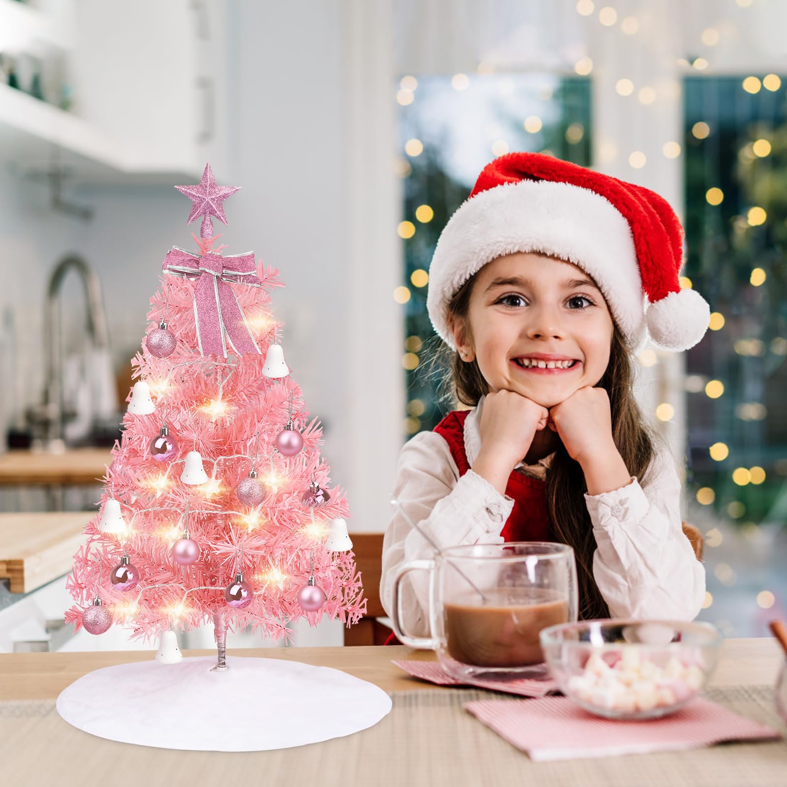 Tapete Arbol Navidad Árbol De Navidad Mini Mefeny 60cm Con Luces LED -  Decoración De Mesa Para Fiestas Infantiles Arboles De Navidad Pequeños Con  Luces, image size:1600x1600