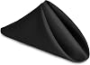 Hiasan Black Polyester Cloth Kitchen Napkins Set of 12, 18 x 18 Inch, Washable Dinner Napkins with Hemmed Edges for Restaurant, Wedding and Holiday