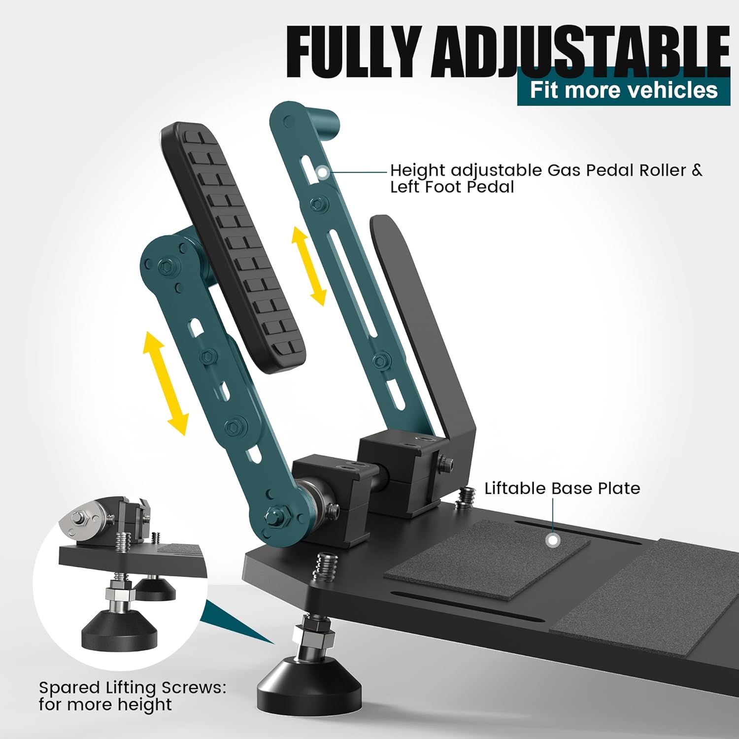 Portable Left Foot Accelerator Pedal for Handicap Disabled Injured Stroke Drivers Gas Pedal LFGP Fixable Drive Assist, Black