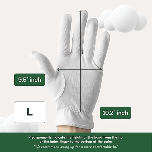 Miniatura 23 de Cottonnerie Guantes de algodón originales para manos secas para dormir, guantes hidratantes durante la noche, guantes hidratantes de manos, guantes