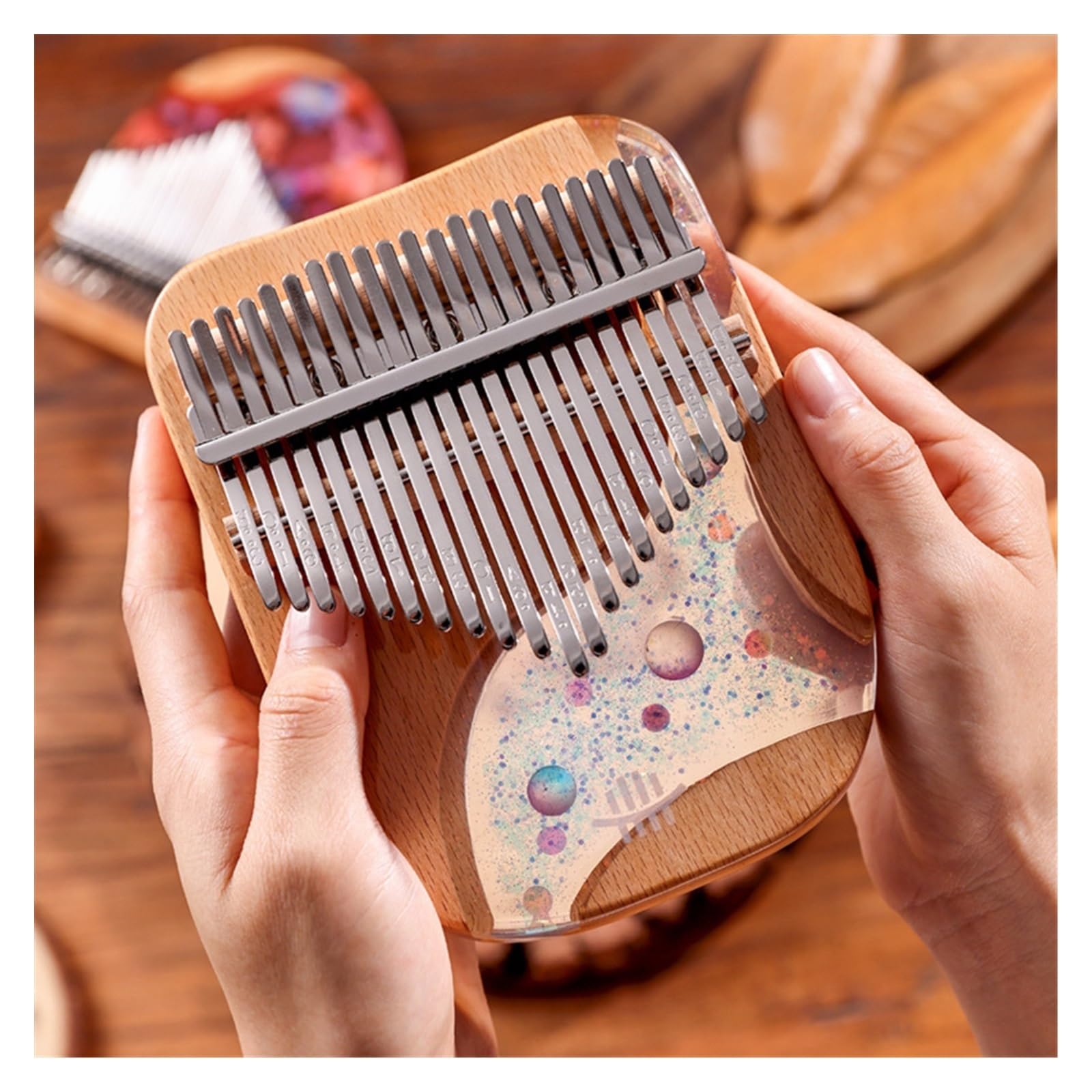 kalimba mini 17-tonowa kalimba w stylu Bright Planet nowa żywiczna płyta kciukowa kalimba fortepianowa