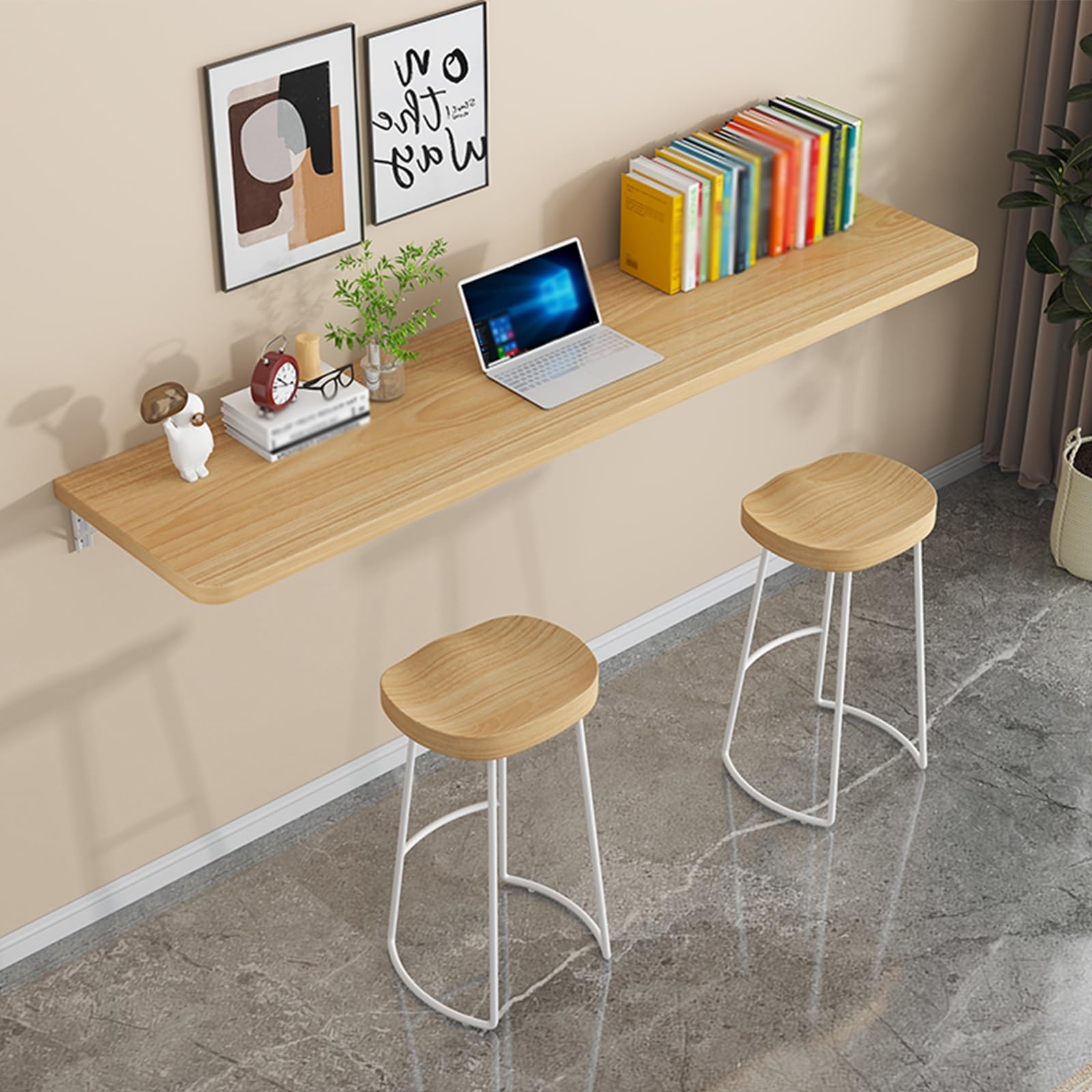 Funkcjonalne wiszące biurko do domowego biura, stanowiska pracy(150x30cm/59x11.8in)