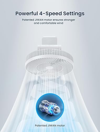 Miniatura 4 de Ventilador oscilante de pared de 12 pulgadas con control remoto y temporizador, ventilador compacto para dormitoriocaravana, 4 velocidades, rotación