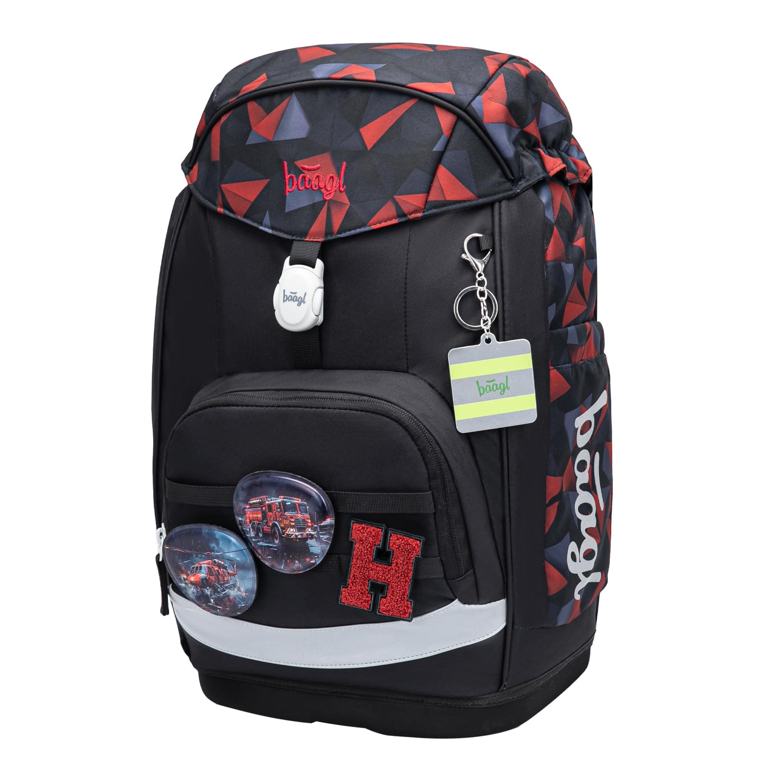 Baagl Mochila escolar para niños de 1ª clase, mochila escolar Airy Plus con sistema de espalda ergonómico y cinturón de cadera desmontable, mochila escolar ultraligera para escuela primaria, escuela | Compartimento aislado para aperitivos; cierre magnétic